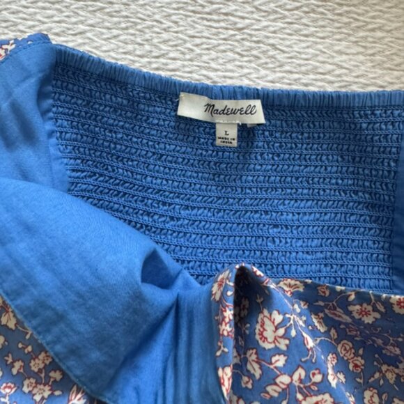 Madewell Tie-Strap Tiered Midi Dress in Summer Vines print- Sz L - Picture 7 of 7